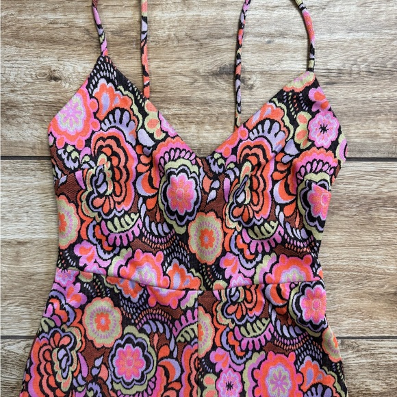 Zara Floral Print Romper Retro Size Small One piece Jumpsuit - Picture 11 of 16